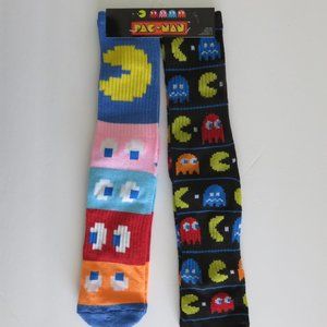 (#K) Pac-Man Video Game Retro Crew Socks 2 Pairs Unisex
